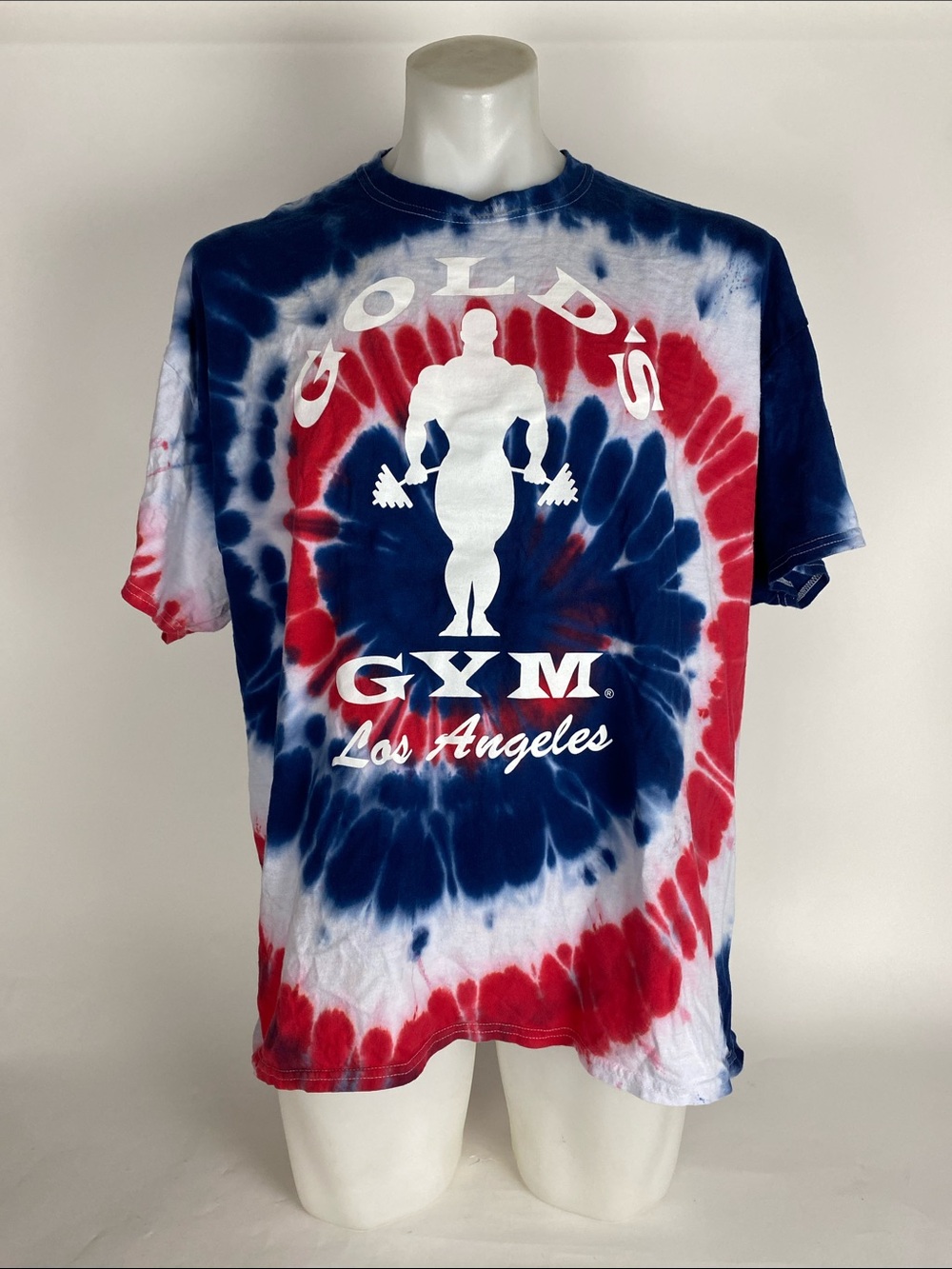 Gold’s Gym Los Angeles Tie-Dye T-Shirt - Red, White & Blue Men’s Size 2X